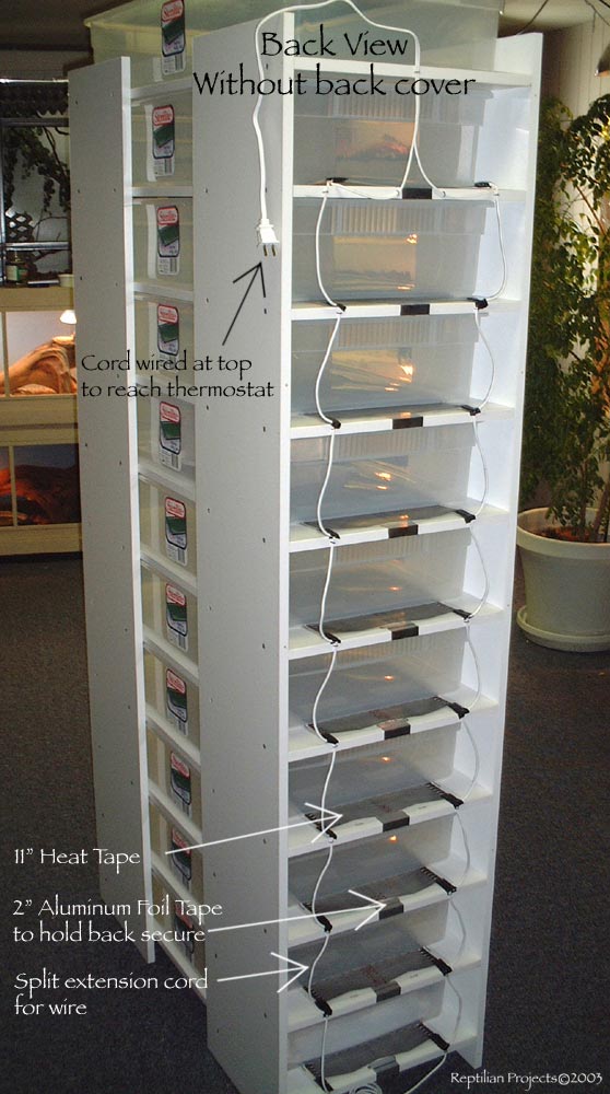 Heat cable online for snake rack